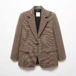 Lapels Houndstooth suit blazer