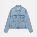 Drop-shoulder denim jacket