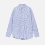 Striped poplin shirt with pocket detail